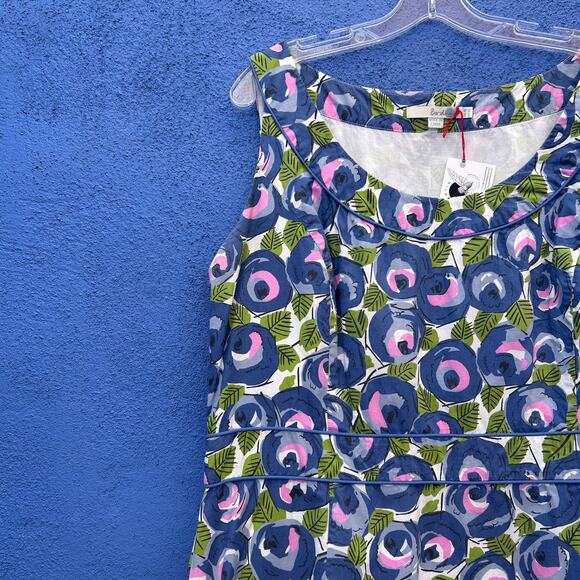 boden abstract floral print sleeveless cotton dress - Picture 2 of 6